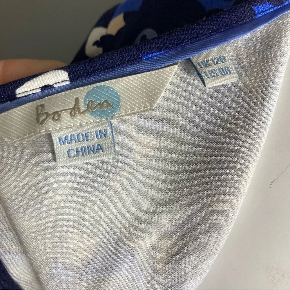 Boden dress size 8 lace mixed media floral blue black lace whimsigoth - Picture 7 of 9